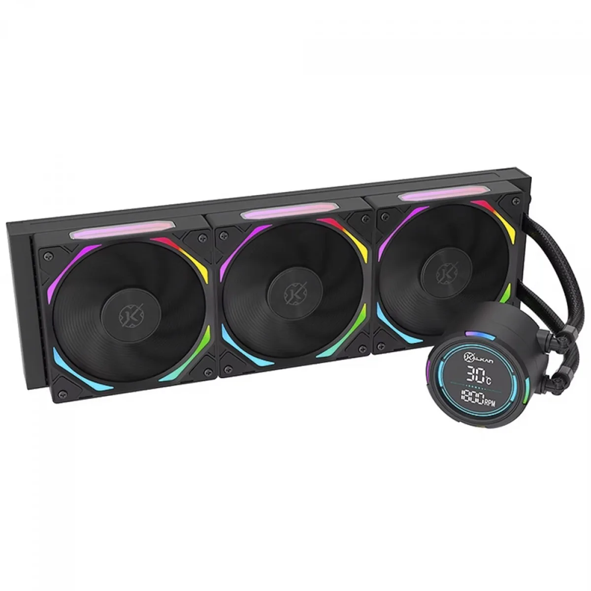 Water Cooler Kalkan Delta V2 360 ARGB 360mm Com Display Intel-AMD Preto KLK00067