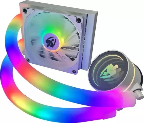 Water Cooler Evolut Fan Gamer Lumini Eg-1220 Branco 120mm Mangueira Com Led Rgb