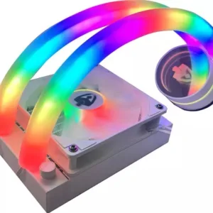 Water Cooler Evolut Fan Gamer Lumini Eg-1220 Branco 120mm Mangueira Com Led Rgb