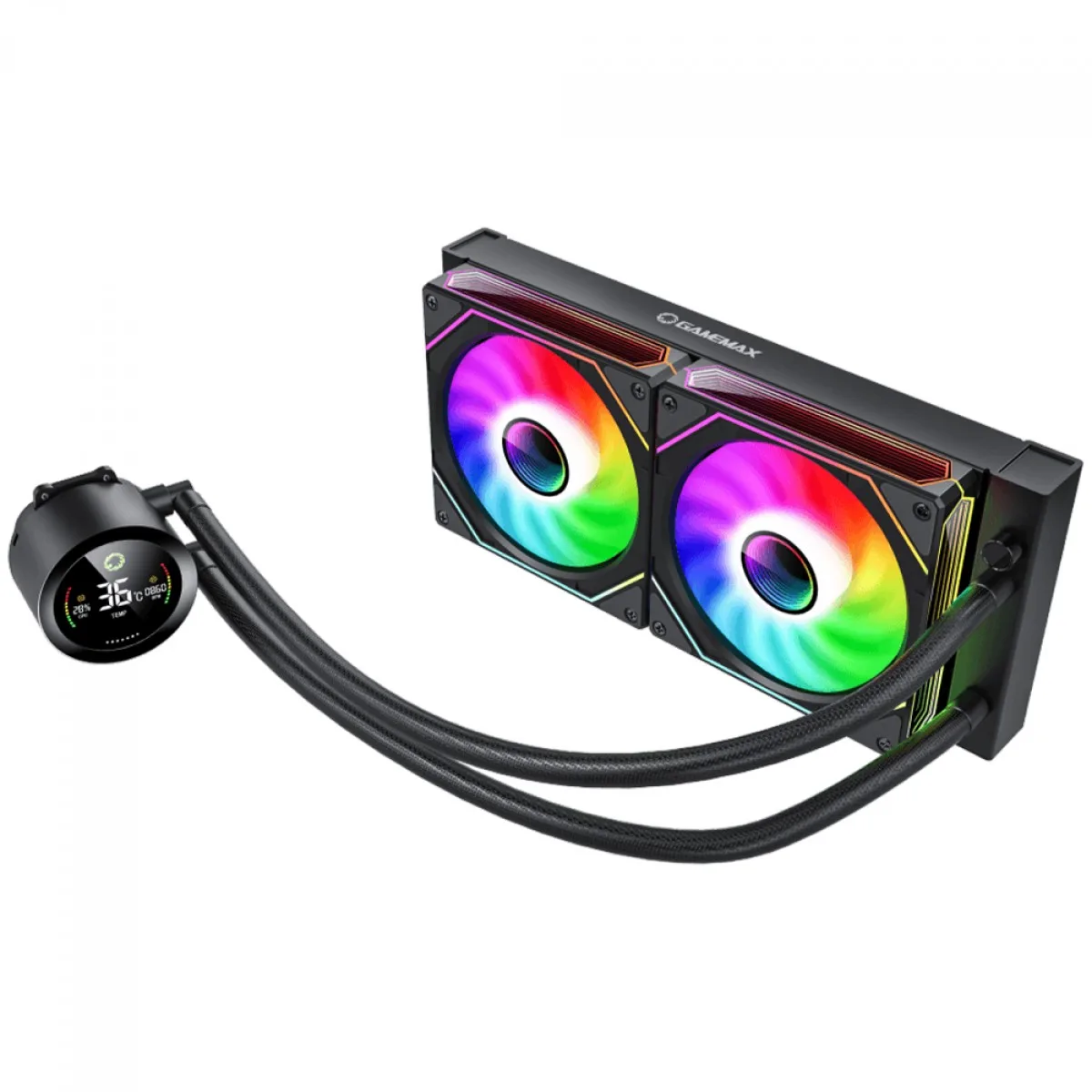 Water Cooler Gamemax Iceburg 240 Digital BK ARGB 240mm Intel-AMD Preto