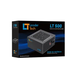 Fonte ATX Leadertech 500W LT-500W com Cabo de Força Preto
