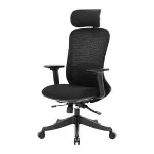 Cadeira Ergonômica DT3 Atria Cool Black 14772-1 Mesh Braços 3D Apoio de Cabeça 4D e Suporte Lombar 2D