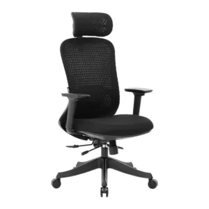 Cadeira Ergonômica DT3 Atria Cool Black 14772-1 Mesh Braços 3D Apoio de Cabeça 4D e Suporte Lombar 2D