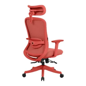Cadeira Ergonômica DT3 Atria Coral Red Mesh Ajustável com Apoio Lombar 14782-2