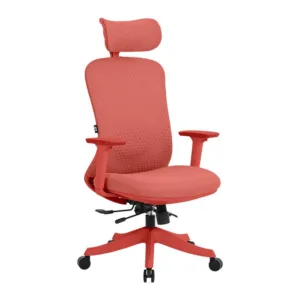 Cadeira Ergonômica DT3 Atria Coral Red Mesh Ajustável com Apoio Lombar 14782-2
