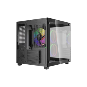 Gabinete Gamer G-Storm Vanguard Aquário Micro ATX/ITX Vidro Temperado 3 Fans Rainbow USB 3.0 Preto