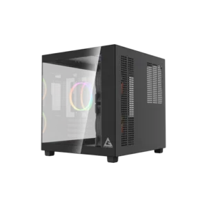 Gabinete Gamer G-Storm Vanguard Aquário Micro ATX/ITX Vidro Temperado 3 Fans Rainbow USB 3.0 Preto