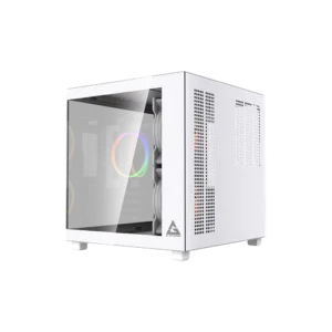 Gabinete Gamer G-Storm Vanguard Aquário Micro ATX/ITX Vidro Temperado 3 Fans Rainbow USB 3.0 Branco