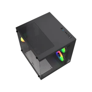 Gabinete Gamer G-Storm Vanguard Aquário Micro ATX/ITX Vidro Temperado 3 Fans Rainbow USB 3.0 Preto