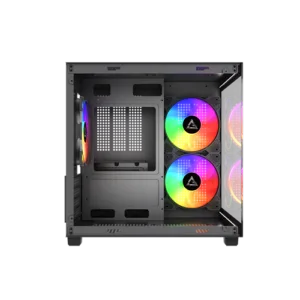 Gabinete Gamer G-Storm Vanguard Aquário Micro ATX/ITX Vidro Temperado 3 Fans Rainbow USB 3.0 Preto