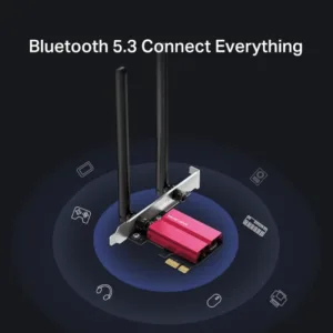 Adaptador Mercusys PCie Wi-fi 6e Axe5400 Tri-band + Bluetooth 5.3 MA86XE