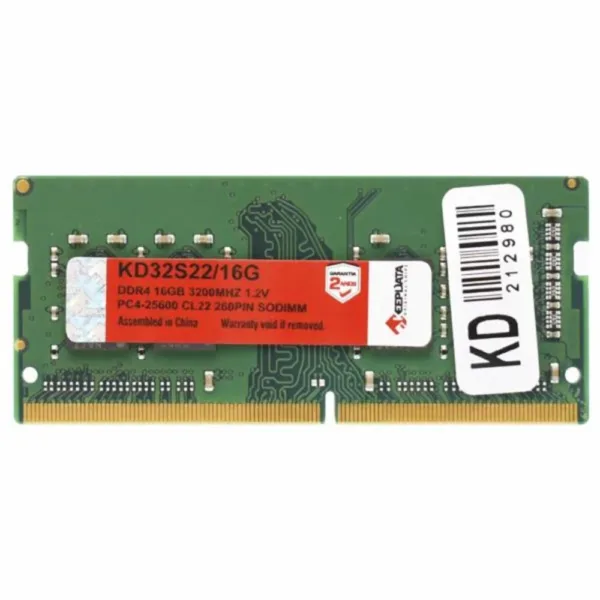 Memória RAM Notebook Keepdata 16GB DDR4 3200MHz CL19 SODIMM KD32S22/16G