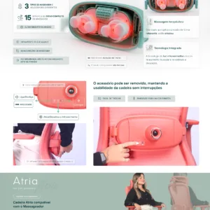 Massageador para Cadeira DT3 Atria Relax com Vibração14872-2