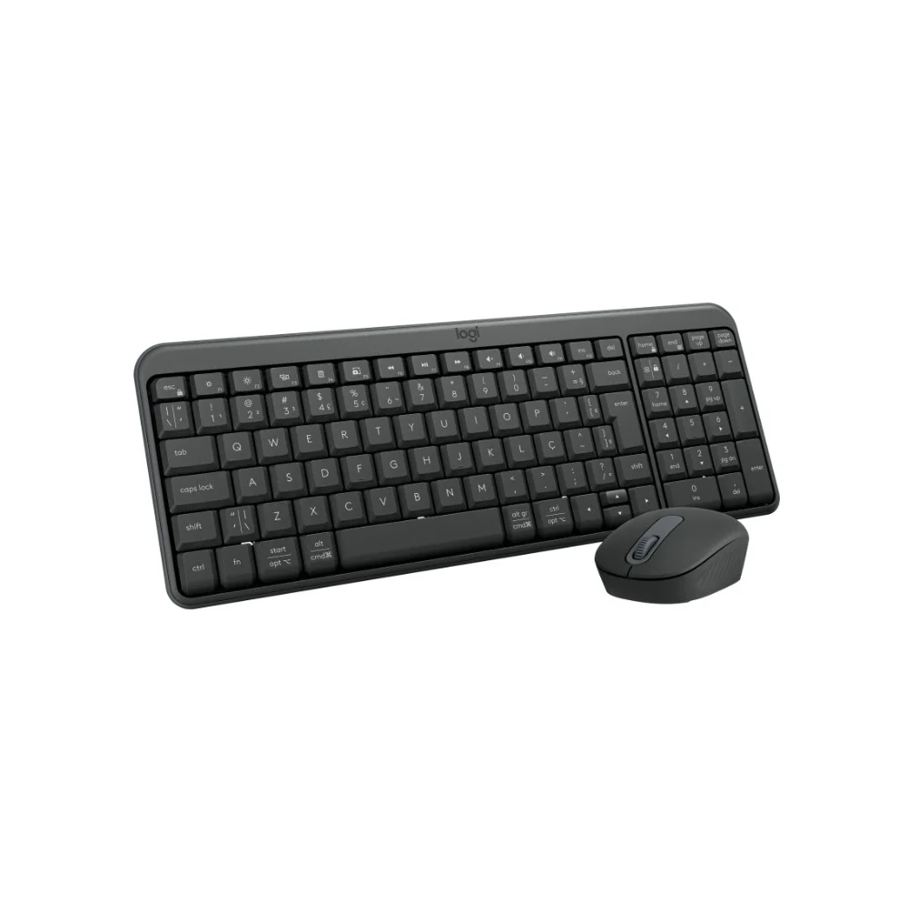 Combo Teclado e Mouse Sem Fio Logitech MK250 Compacto Bluetooth ABNT2 Grafite 920-013516