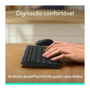 Combo Teclado e Mouse Sem Fio Logitech MK250 Compacto Bluetooth ABNT2 Grafite 920-013516