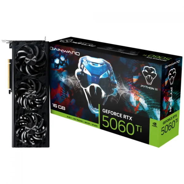 Placa de Vídeo Gainward GeForce RTX 5060 Ti Python III 16GB GDDR7 DLSS 4 Ray Tracing NE7506T019T1-GB2061T