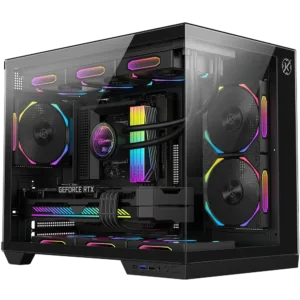Gabinete Gamer Kalkan Saga Micro Tower Micro-ATX Vidro Temperado Preto Sem Fonte e Sem Fans KLK00043