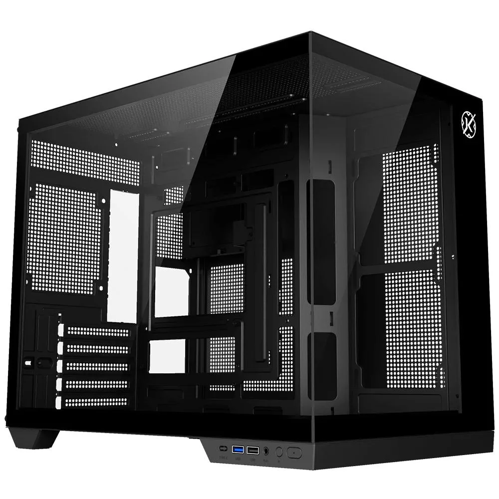 Gabinete Gamer Kalkan Saga Micro Tower Micro-ATX Vidro Temperado Preto Sem Fonte e Sem Fans KLK00043