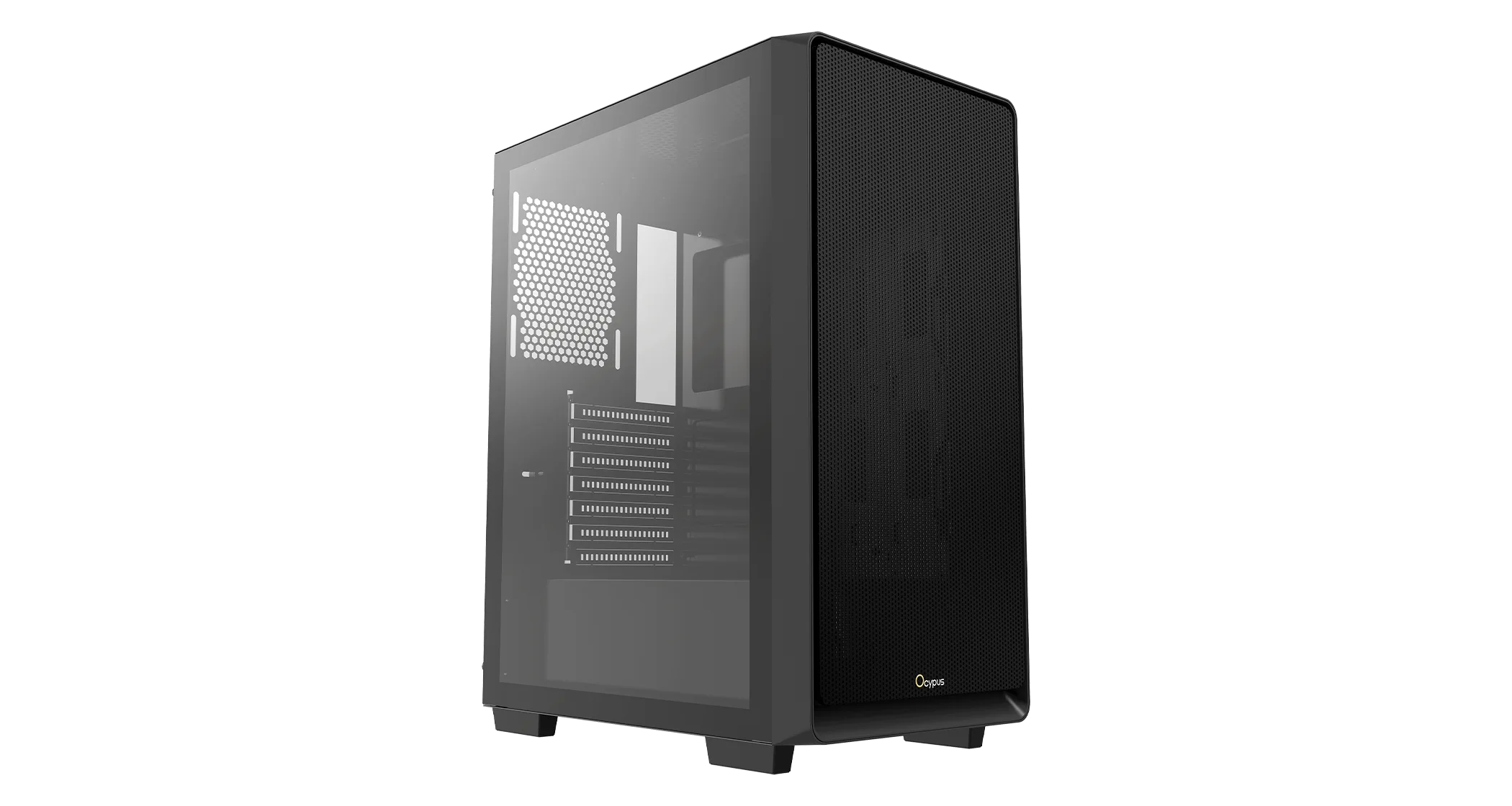 Gabinete Gamer Ocypus Gamma C60 Mid Tower Vidro Temperado Preto Sem Fans GAMMA-C60-BKG000XX-GL