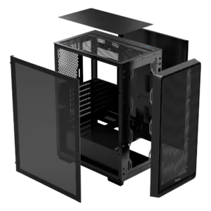 Gabinete Gamer Ocypus Gamma C60 Mid Tower Vidro Temperado Preto Sem Fans GAMMA-C60-BKG000XX-GL