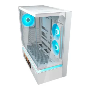 Gabinete Gamer Cougar CFV235 Vision Mid Tower Vidro Temperado Branco com 2 Fans RGB - 382DA40.0004