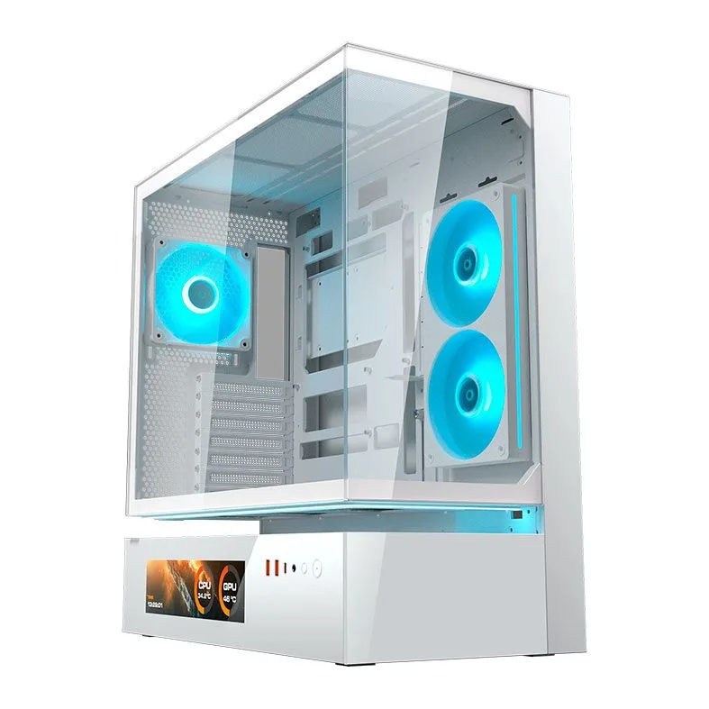 Gabinete Gamer Cougar CFV235 Vision Mid Tower Vidro Temperado Branco com 2 Fans RGB - 382DA40.0004