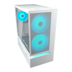 Gabinete Gamer Cougar CFV235 Mesh Mid Tower Vidro Temperado Branco com 3 Fans RGB 382DA40.0006