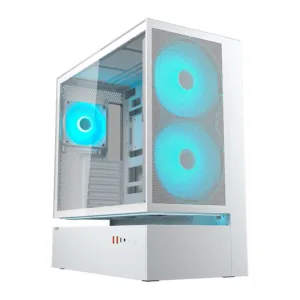 Gabinete Gamer Cougar CFV235 Mesh Mid Tower Vidro Temperado Branco com 3 Fans RGB 382DA40.0006