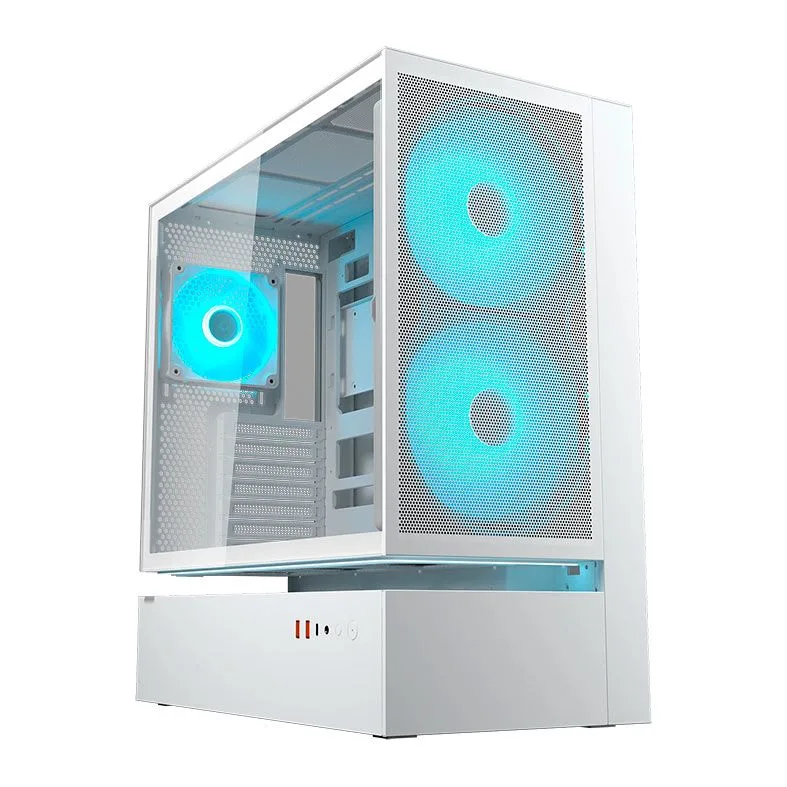 Gabinete Gamer Cougar CFV235 Mesh Mid Tower Vidro Temperado Branco com 3 Fans RGB 382DA40.0006