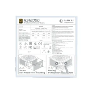 Fonte Lian Li RS1200G 1200W 80 Plus Gold Full Modular ATX 3.1 PCIe 5.1 Branca RS1200G