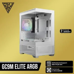 Gabinete Gamer Gamdias Aura GC9M Elite ARGB Mid Tower Vidro Temperado Branco com 3 Fans ARGB