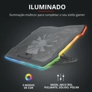 Base Cooling Gamer Trust GXT 1126 Aura RGB para Notebook até 17,3" 24192