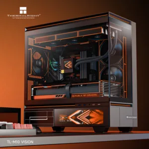 Gabinete Gamer Thermalright TL-M10 Vision Mid Tower Vidro Temperado Preto Sem Fans TL-M10-VISION-BK