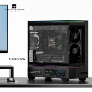 Gabinete Gamer Thermalright TL-M10 Vision Mid Tower Vidro Temperado Preto Sem Fans TL-M10-VISION-BK