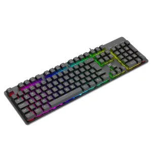 Teclado Gamer T-Dagger Echo RGB Membrana Full Size ABNT2 USB Preto T-TGK109