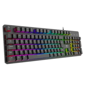 Teclado Gamer T-Dagger Echo RGB Membrana Full Size ABNT2 USB Preto T-TGK109