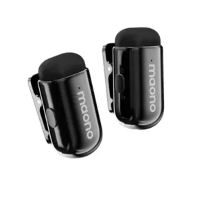 Microfone de Lapela Sem Fio Maono Wave T1 Mini USB Tipo-C + Lightning Preto - WM622
