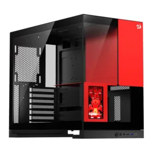Gabinete Gamer Redragon Eternal Pro Mid Tower Vidro Temperado Display 4,3" 30Hz Preto e Vermelho Sem Fans CA-613BR