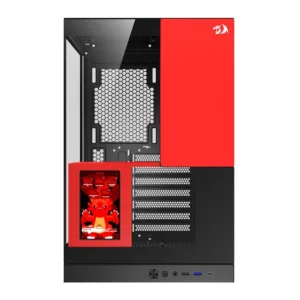 Gabinete Gamer Redragon Eternal Pro Mid Tower Vidro Temperado Display 4,3" 30Hz Preto e Vermelho Sem Fans CA-613BR
