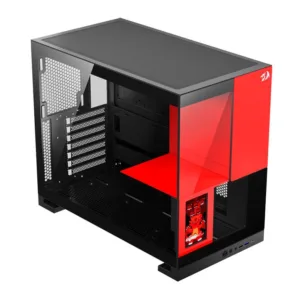 Gabinete Gamer Redragon Eternal Pro Mid Tower Vidro Temperado Display 4,3" 30Hz Preto e Vermelho Sem Fans CA-613BR