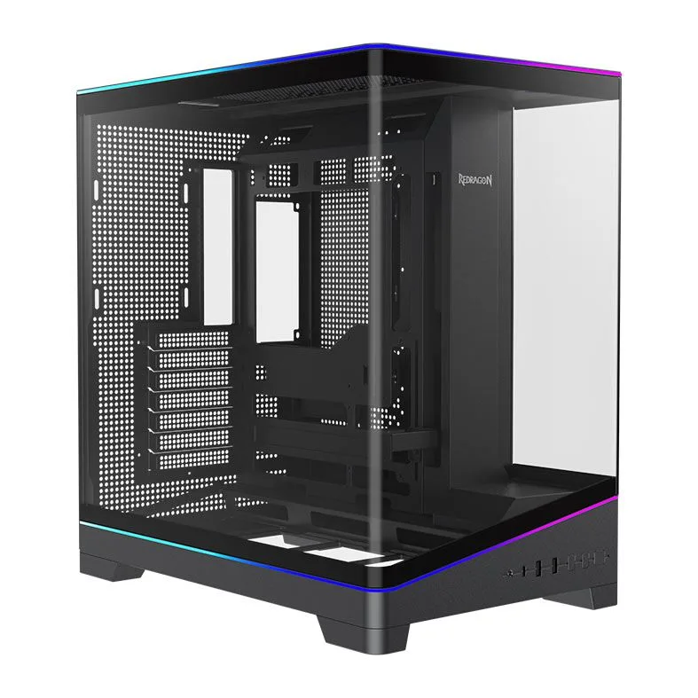 Gabinete Gamer Redragon View ARGB Mid Tower Vidro Temperado Preto com 4 Fans ARGB CA-622B