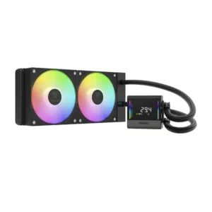 Water Cooler Gamdias Chione E4-240 V2 ARGB Display Digital 240mm Intel/AMD Preto CHIONE-E4-240-V2