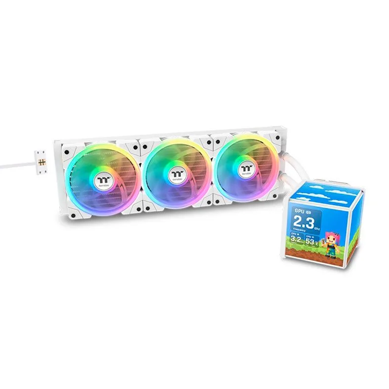 Water Cooler Thermaltake MineCube 360 Ultra ARGB Branco com Display LCD 360mm CL-W482-PL12SW