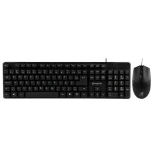 Combo Teclado e Mouse Keytime Minimal Membrana Full Size ABNT2 USB Preto KYT00015
