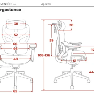 Cadeira Ergonômica DT3 ErgoStance Grey Mesh Braços 5D Apoio Lombar Ajustável 14898-0