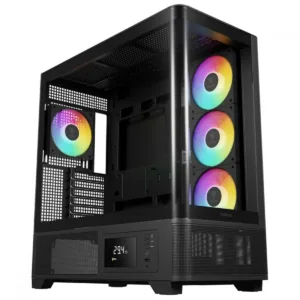 Gabinete Gamer Gamdias Atlas P2 CG ARGB Mid Tower ATX Vidro Temperado Preto com 4 Fans ARGB Sem Fonte