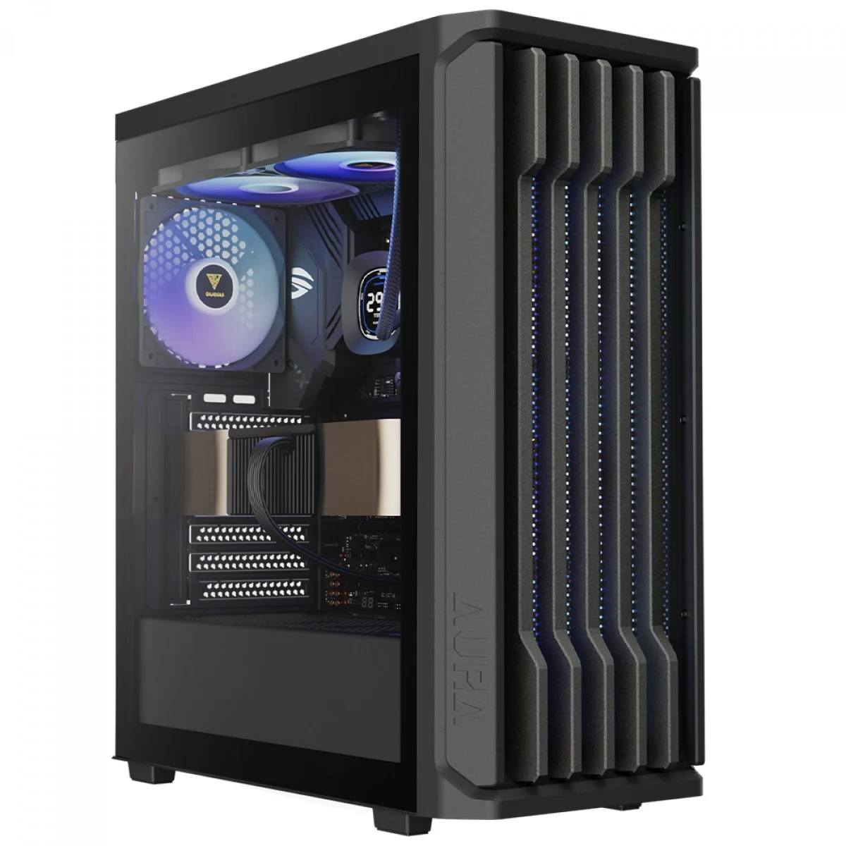 Gabinete Gamer Gamdias Aura GC11 ARGB Mid Tower ATX Vidro Temperado Preto com 4 Fans ARGB Sem Fonte