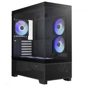 Gabinete Gamer Gamdias Aura GC12 ARGB Mid Tower ATX Vidro Temperado Preto com 6 Fans ARGB Sem Fonte