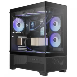 Gabinete Gamer Gamdias Aura GC12 ARGB Mid Tower ATX Vidro Temperado Preto com 6 Fans ARGB Sem Fonte