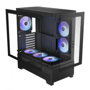 Gabinete Gamer Gamdias Aura GC12 ARGB Mid Tower ATX Vidro Temperado Preto com 6 Fans ARGB Sem Fonte
